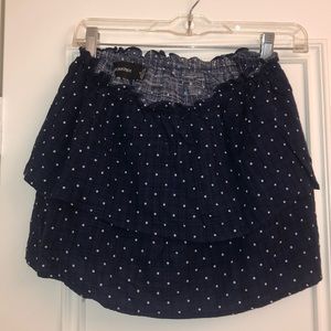 Blue and white polka dot skirt from MINKPINK